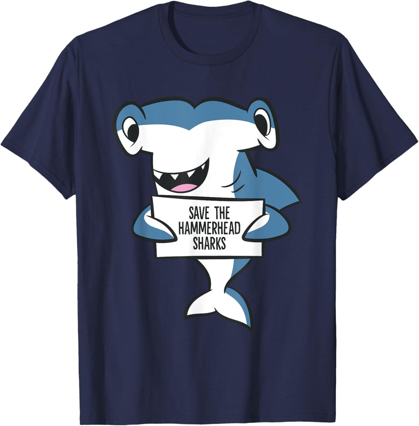 Save The Hammerhead Sharks T-Shirt - T-Shirt | Navy