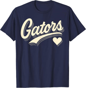 Distressed Gators Name Design Women Kids Girls Boys T-Shirt - T-Shirt | Navy