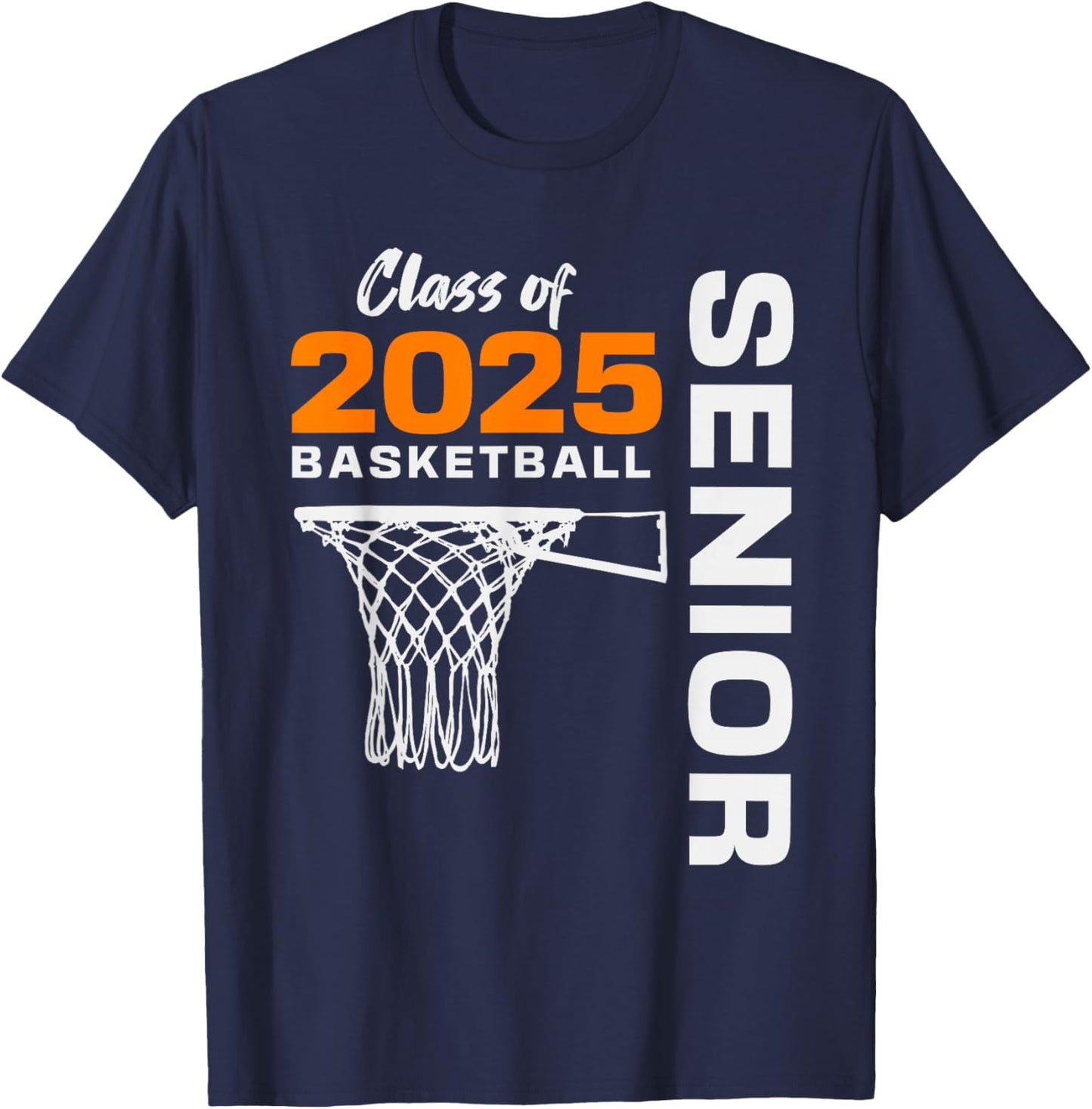 Basketball Senior Matching Class of 2025 Senior Basketball T-Shirt - T-Shirt | Navy