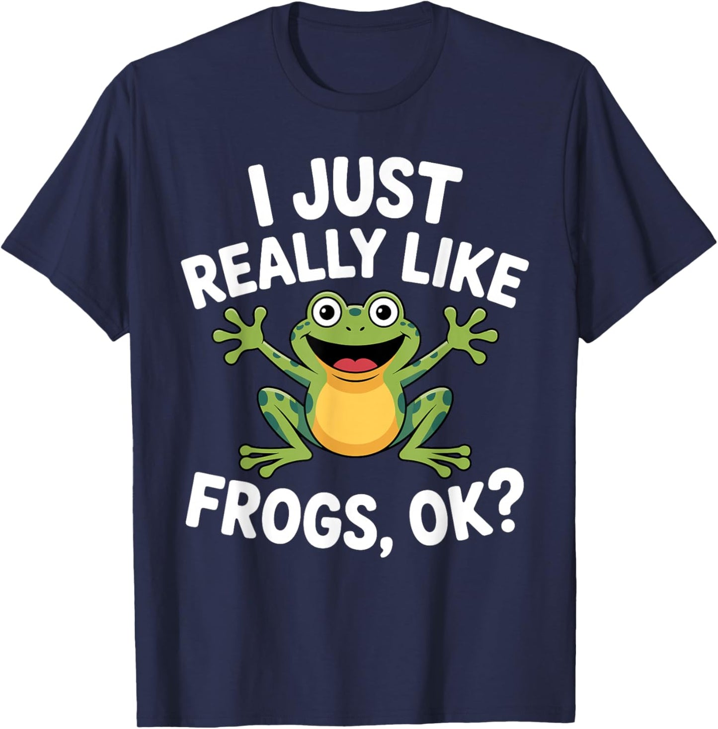 Funny Frog Art Women Kids Tree Frog Animal Lover T-Shirt - T-Shirt | Navy