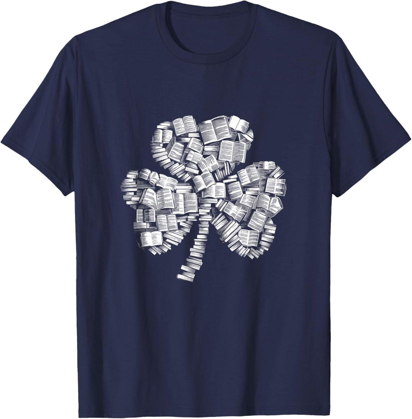 Shamrock Books Green St. Patrick's Day Bookworm Librarian T-Shirt - T-Shirt | Navy