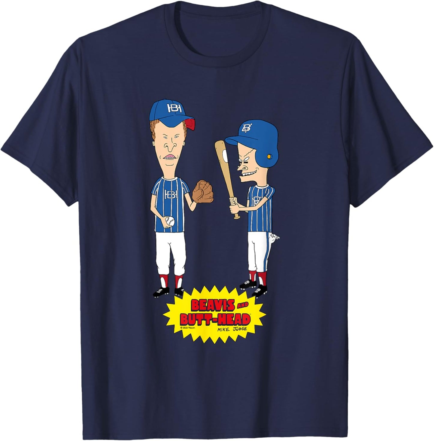 Beavis & Butt-Head Playing Baseball Sports T-Shirt - T-Shirt | Navy