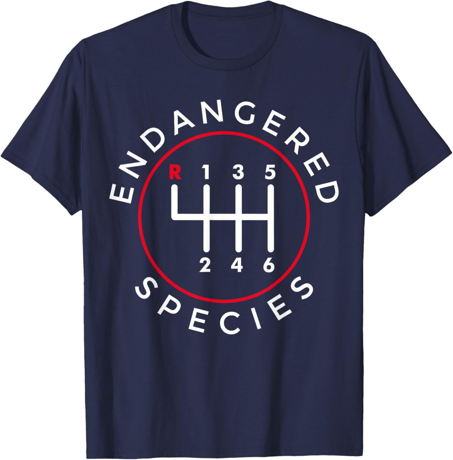 Endangered Species Manual Gearbox Stick Shift 6 Speed T-Shirt - T-Shirt | Navy