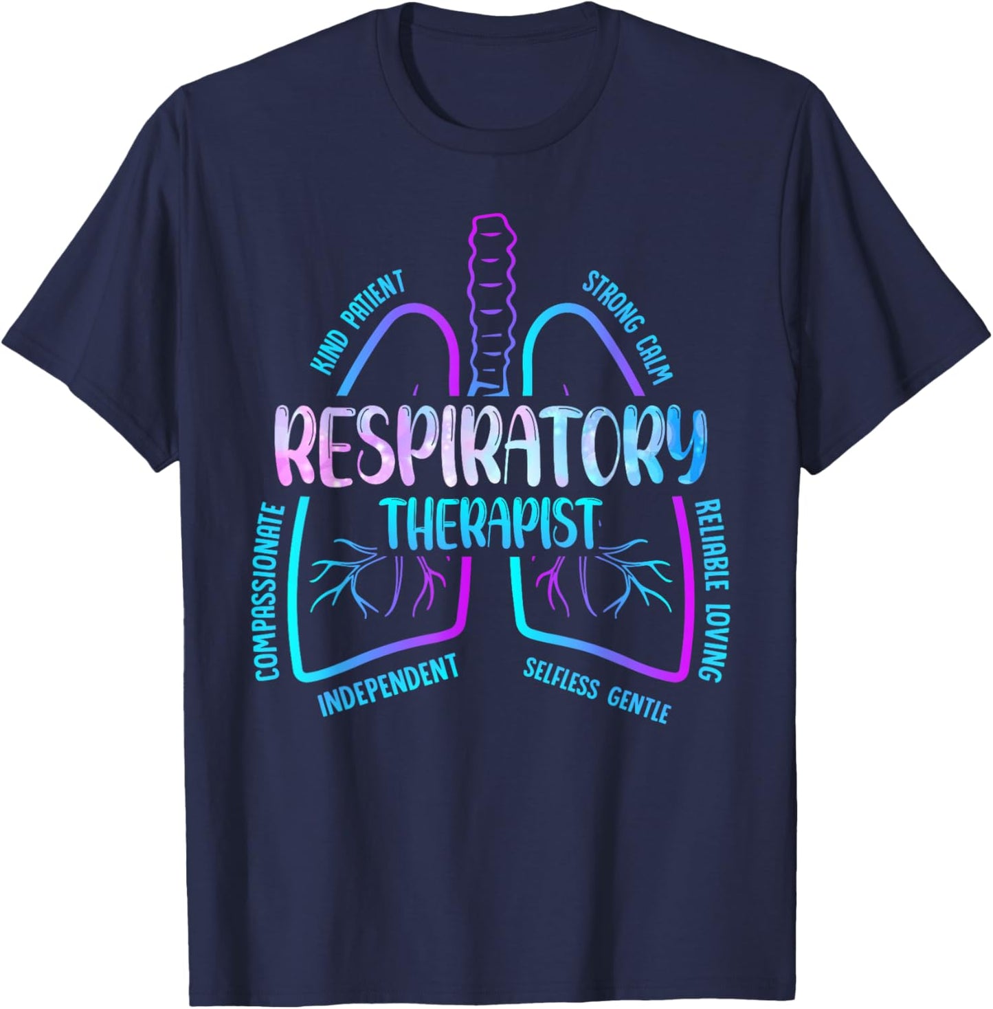 RT Care Respiratory Therapy Gifts - Respiratory Therapist T-Shirt - T-Shirt | Navy