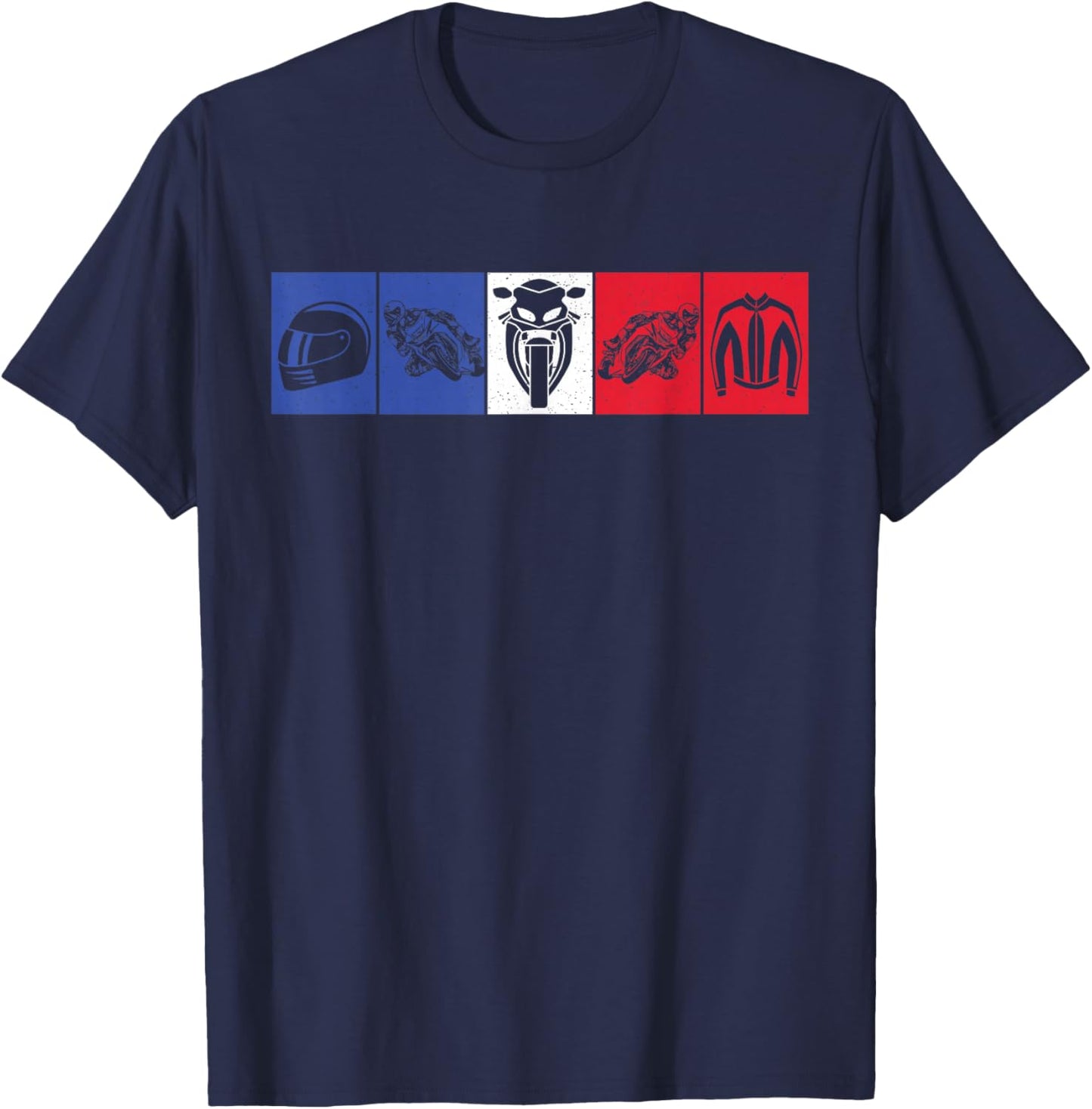 Moto Racing Motorcycle Motorcycles Racing Biker Boys Retro T-Shirt - T-Shirt | Navy