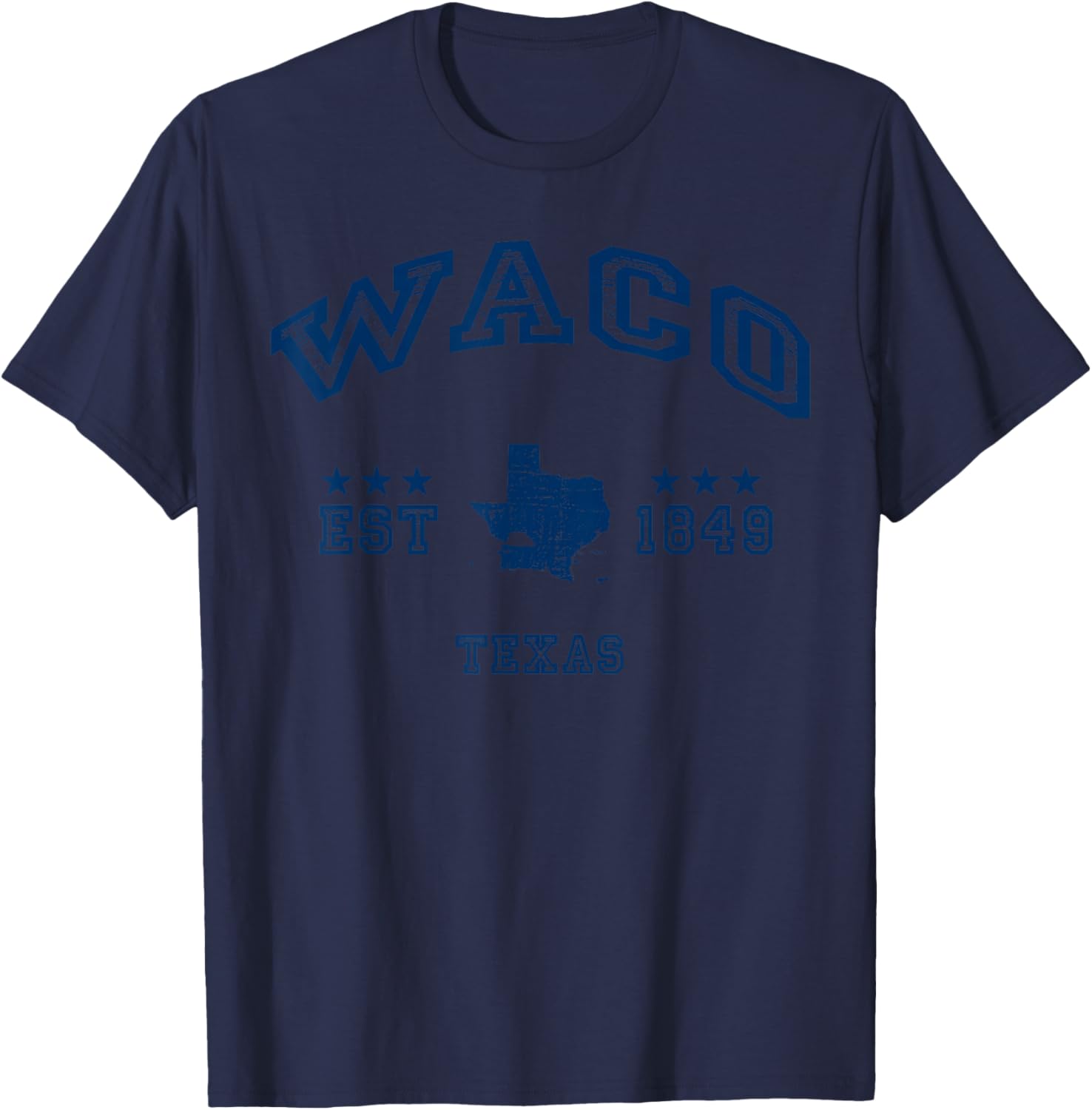 Retro Waco Texas TX Souvenir Throwback Navy T-Shirt - T-Shirt | Navy