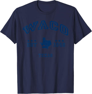 Retro Waco Texas TX Souvenir Throwback Navy T-Shirt - T-Shirt | Navy