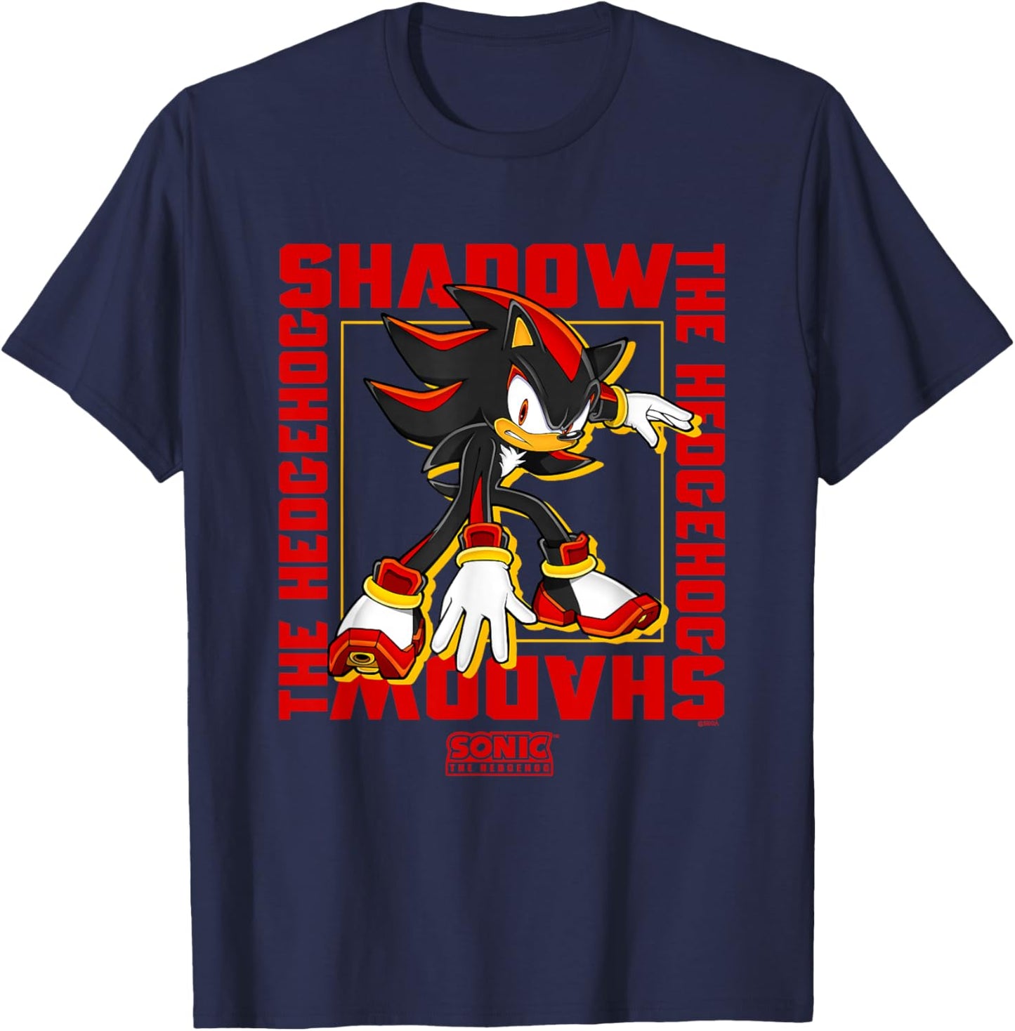 Sonic The Hedgehog Shadow The Hedgehog Epic Portrait T-Shirt - T-Shirt | Navy