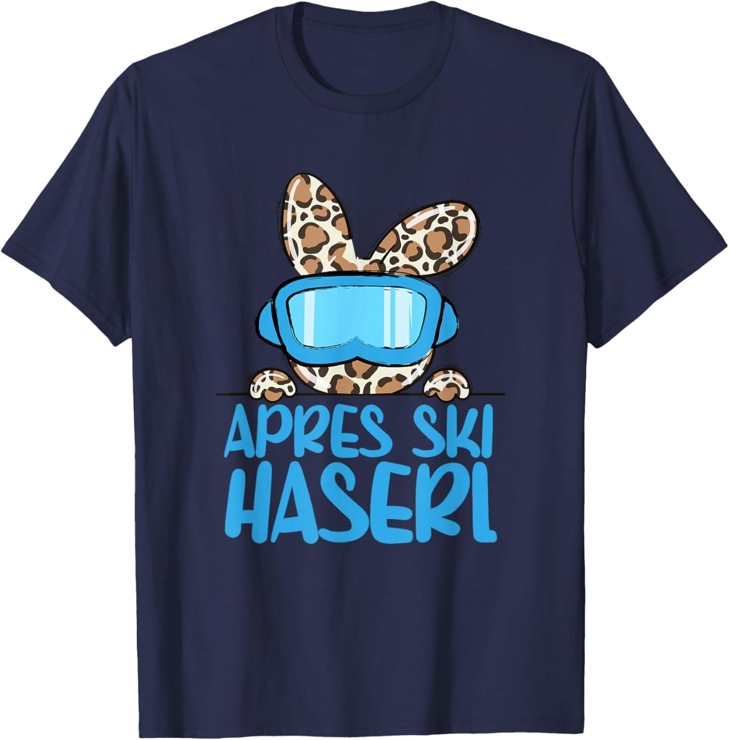 apreski Haserl, Skier Apresskiparty Leoprint T-Shirt - T-Shirt | Navy