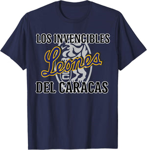 Leones del Caracas: Fuerza y Pasión Invencible T-Shirt - T-Shirt | Navy