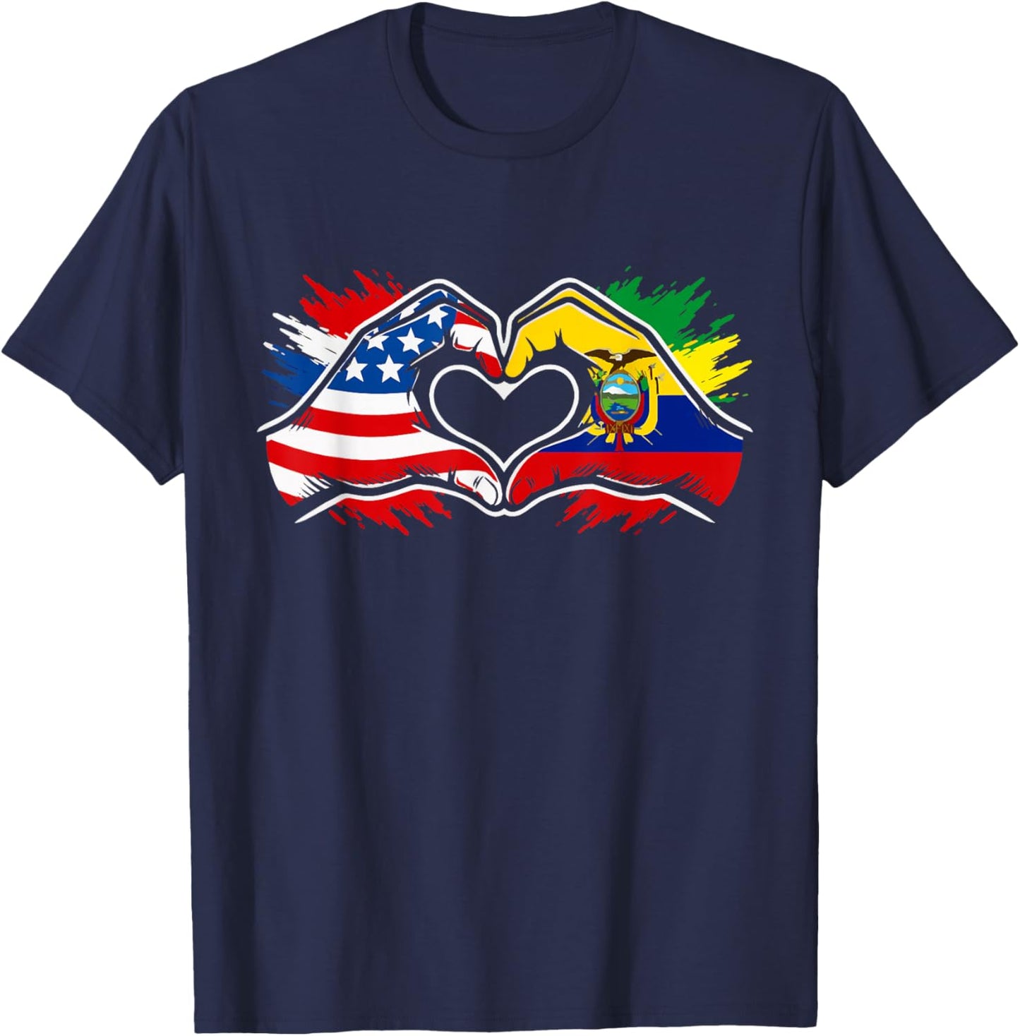 Ecuador American Flag T-Shirt - T-Shirt | Navy
