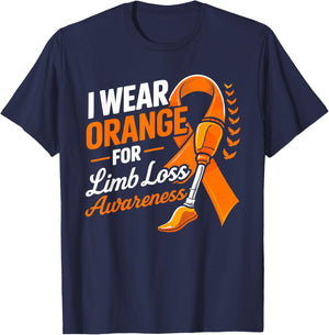 I Wear Orange for Limb Loss Awareness Orange Sunflower T-Shirt - T-Shirt | Navy