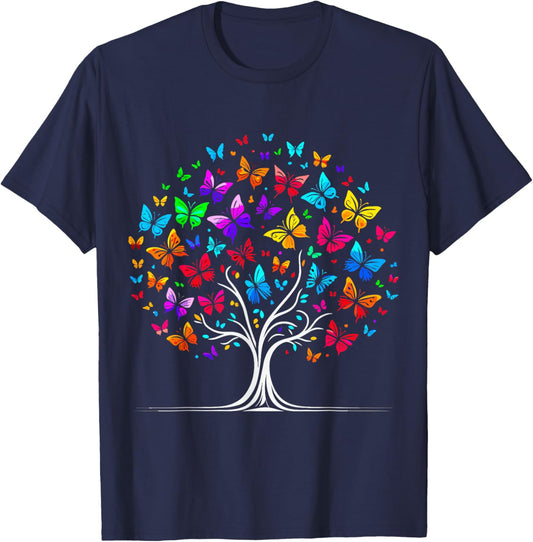 Butterfly Tree T-Shirt - T-Shirt | Navy