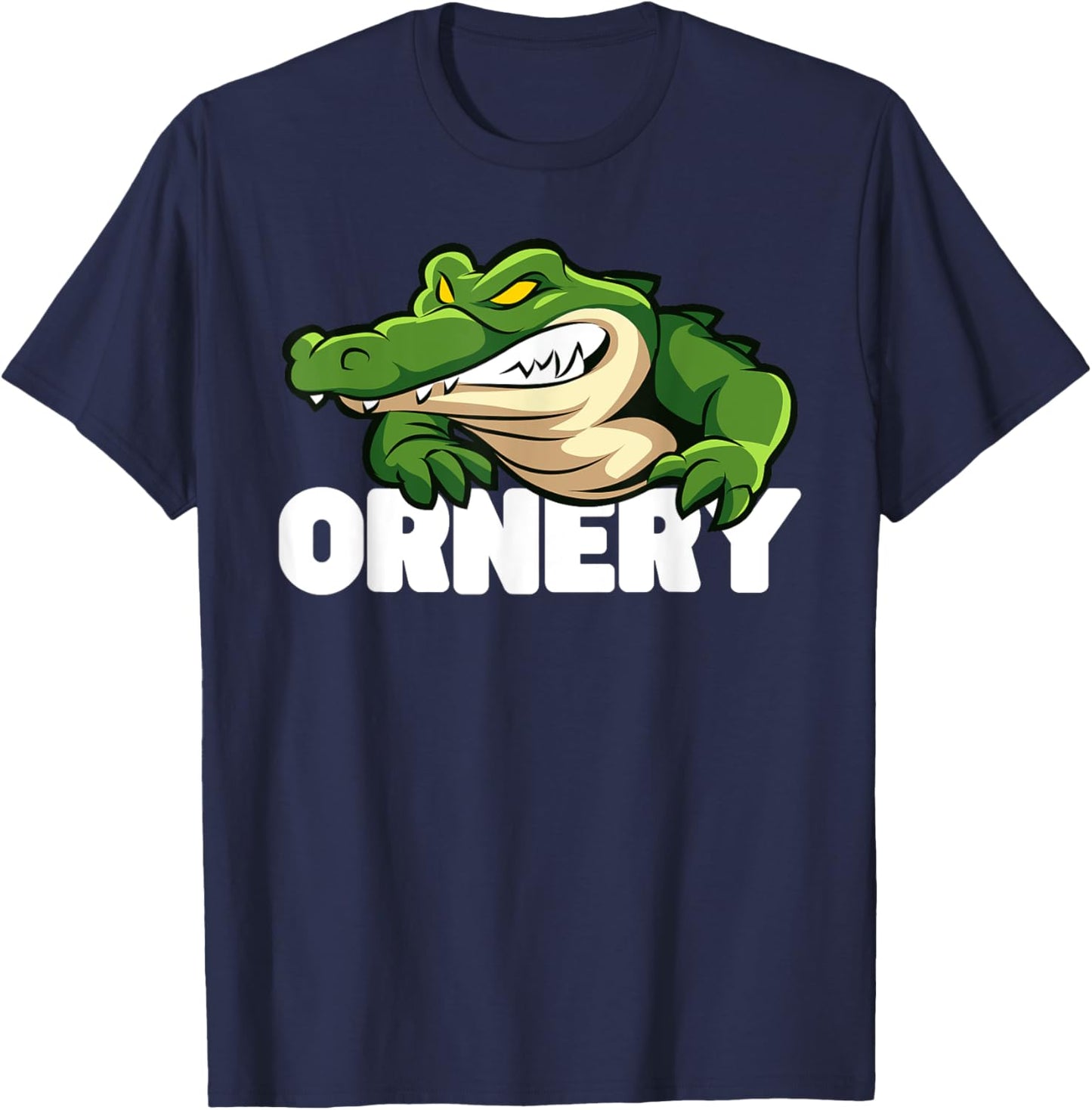Ornery Alligators Funny Grumpy Gator Mascot T-Shirt - T-Shirt | Navy