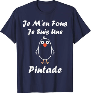 Humour Guinea fowl Birds Je m'en Fous Je suis Une Guinea fowl T-Shirt - T-Shirt | Navy