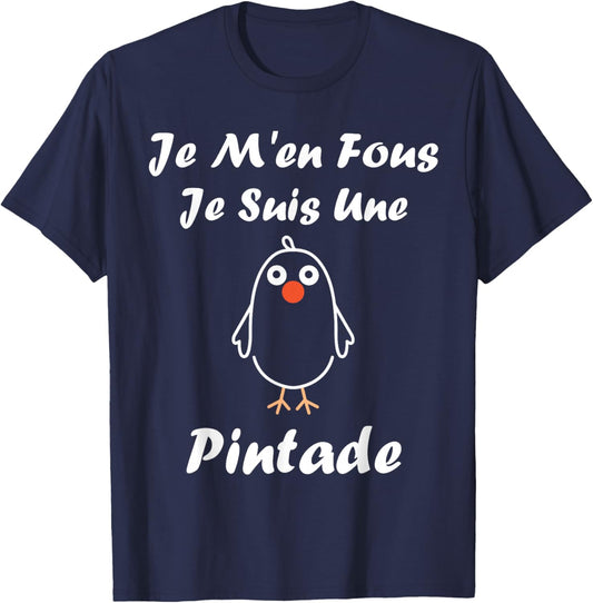 Humour Guinea fowl Birds Je m'en Fous Je suis Une Guinea fowl T-Shirt - T-Shirt | Navy