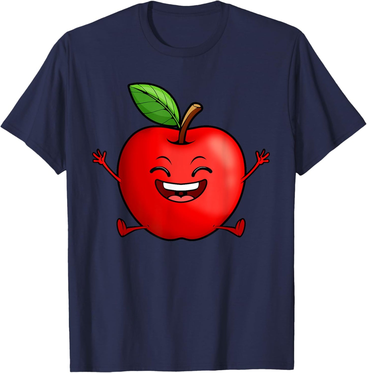 Cute Red Apple Design Women Kids Red Apple Lovers T-Shirt - T-Shirt | Navy