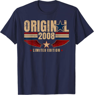 18 Anniversaire Cadeau Homme et Femme Vintage Année 2008 T-Shirt - T-Shirt | Navy