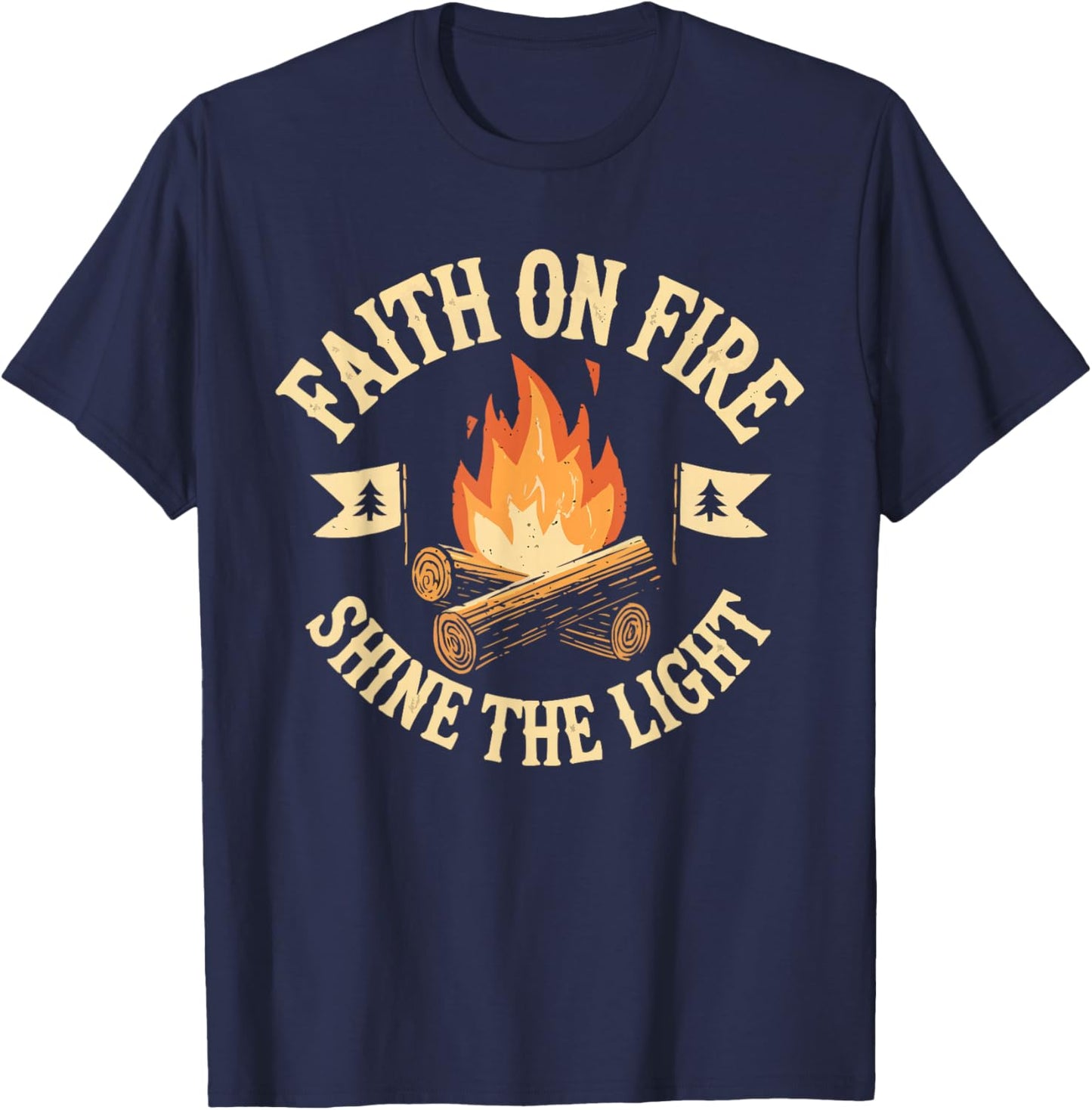 Camping Jesus Christ Religion Christian Camper Christianity T-Shirt - T-Shirt | Navy