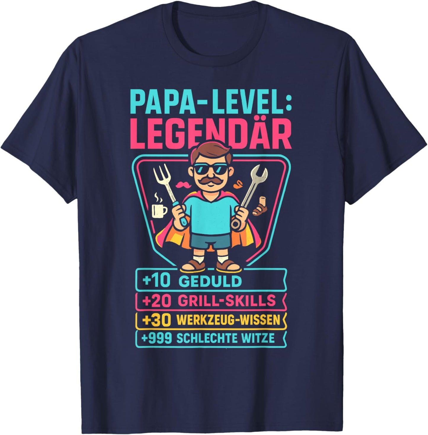 Papa Geschenk Papa Vatertag Shirt Herren Lustig Papa T-Shirt - T-Shirt | Navy