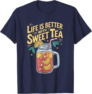 Life Is Better with Sweet Tea T-Shirt - T-Shirt | Navy