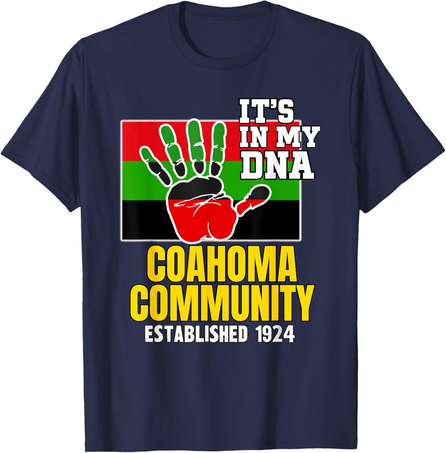 Coahoma Community, CCC, Red, Black and Green HBCU T-Shirt - T-Shirt | Navy