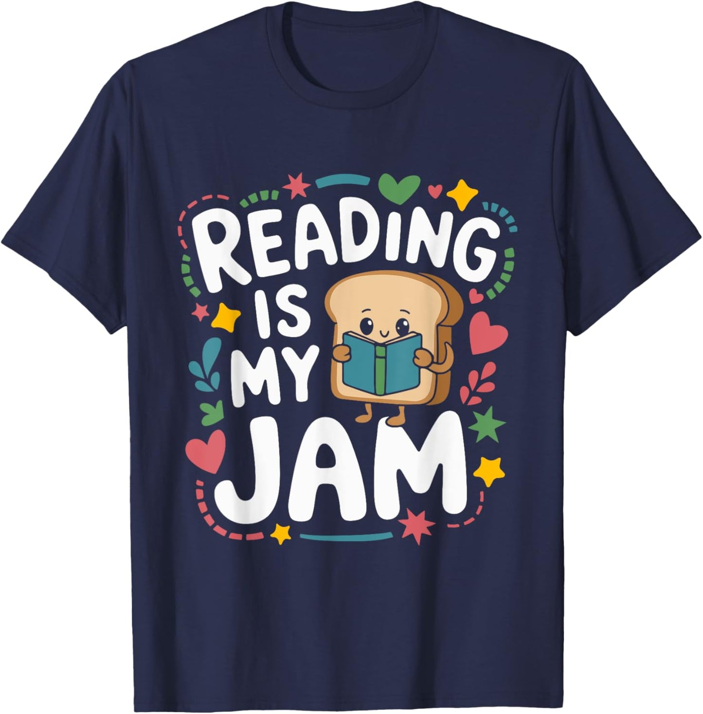 Reading My Jam Read Reading Book Librarian Toddlers Kids T-Shirt - T-Shirt | Navy