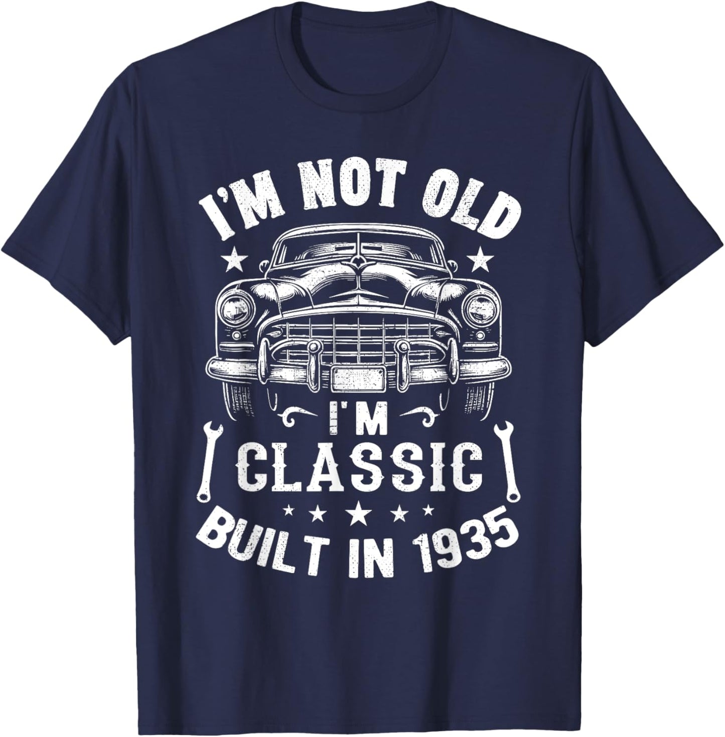 I'm Not Old I'm A Classic Born 1935 Car Graphic Birthday T-Shirt - T-Shirt | Navy