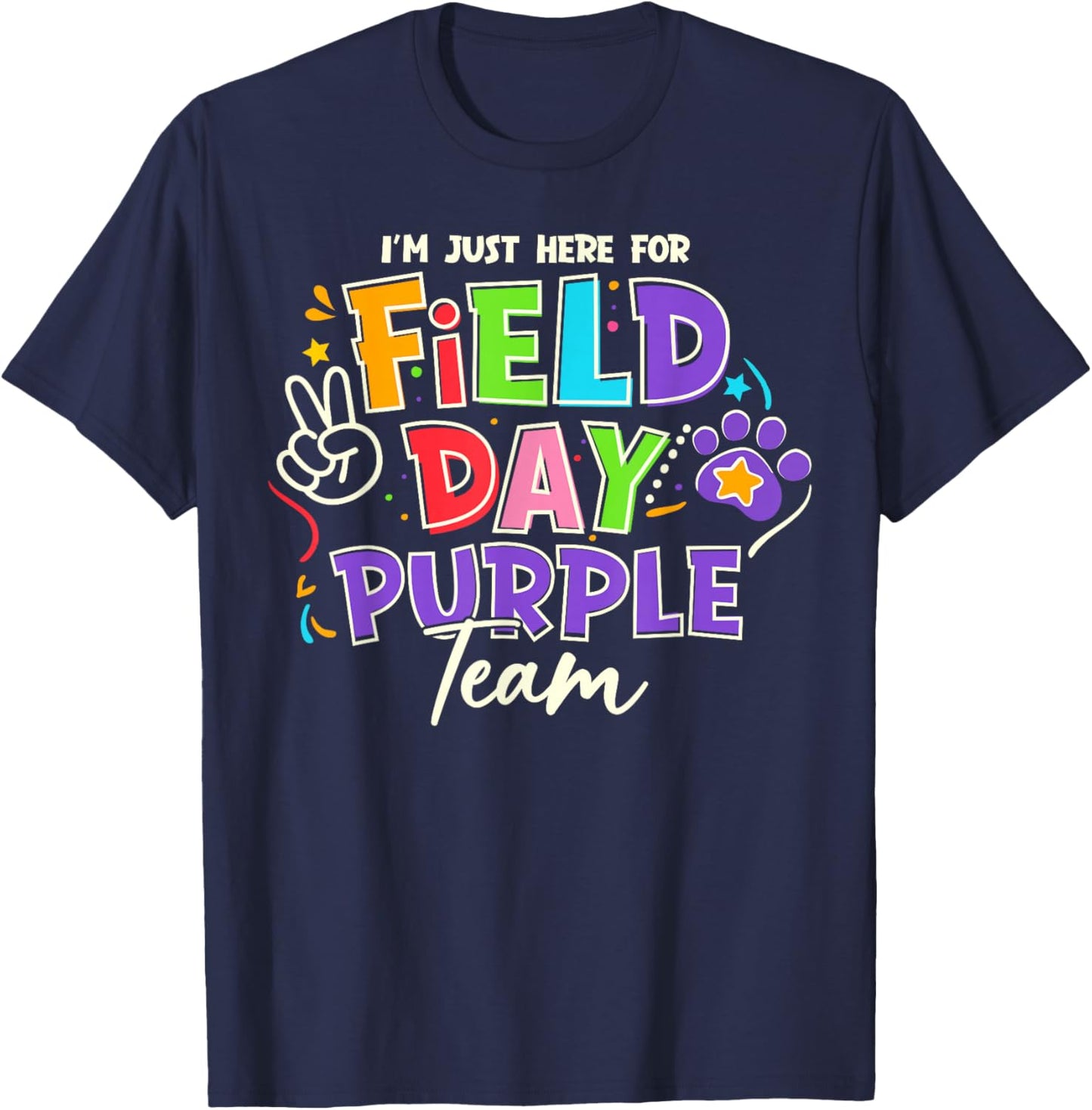 Field Day Trip Purple Team Color Game Competition Boys Girls T-Shirt - T-Shirt | Navy