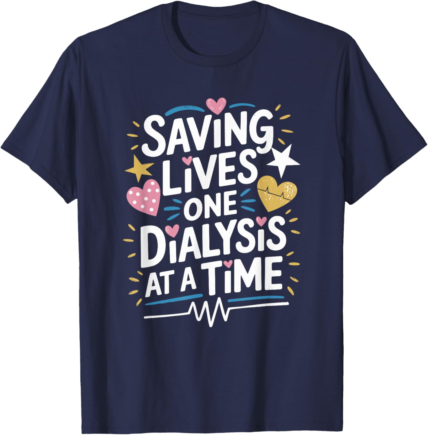 Dialysis Technician Kidney Nurse Design for Dialysis Tech T-Shirt - T-Shirt | Navy
