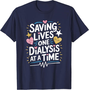 Dialysis Technician Kidney Nurse Design for Dialysis Tech T-Shirt - T-Shirt | Navy