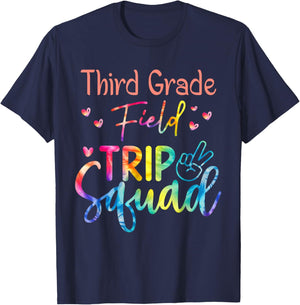 Third Grade Zoo Field Trip Squad Matching Teacher Students T-Shirt - T-Shirt | Navy