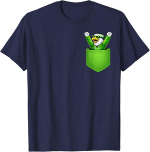 Cute Sea Hawk in Pocket Men Women Kids T-Shirt - T-Shirt | Navy