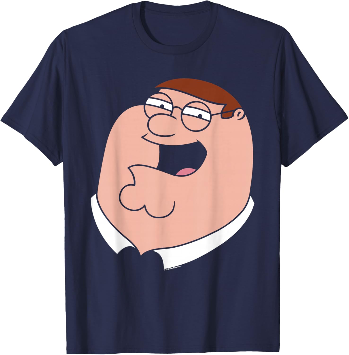 Family Guy Peter Griffin Oversized Portrait Funny Cartoon T-Shirt - T-Shirt | Navy