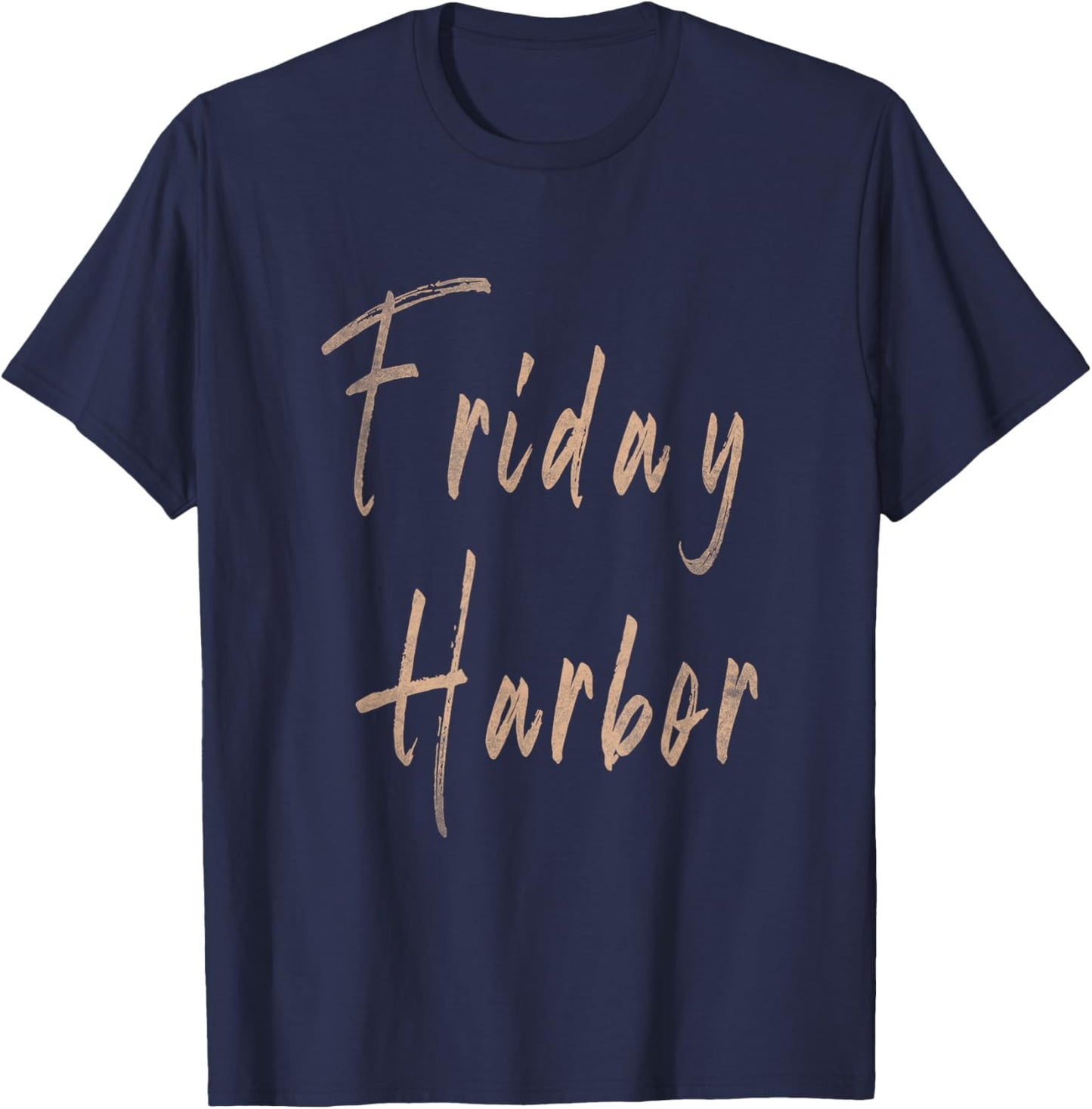 Friday Harbor Washington Vintage Elegant Design T-Shirt - T-Shirt | Navy