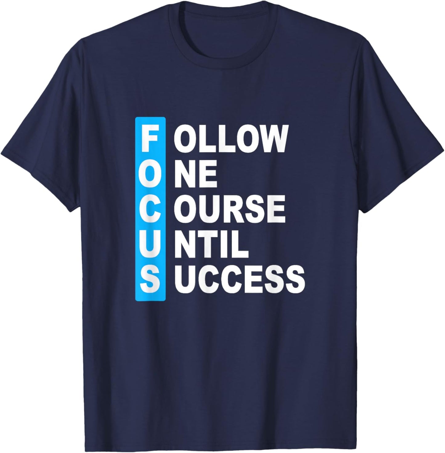 Blue Color Follow The Course Blue Graphic T-Shirt - T-Shirt | Navy