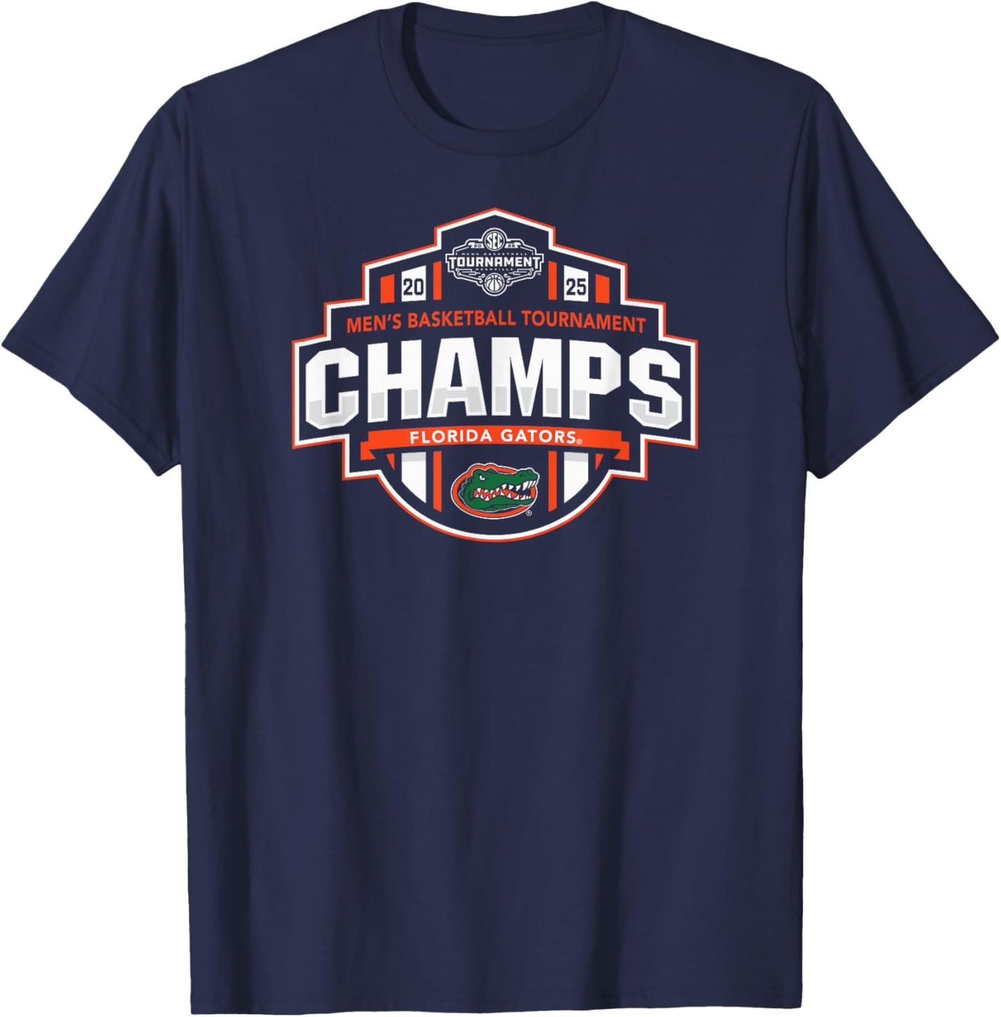 Florida Gators Men's Basketball SEC Champs 2025 Locker Room T-Shirt - T-Shirt | Navy