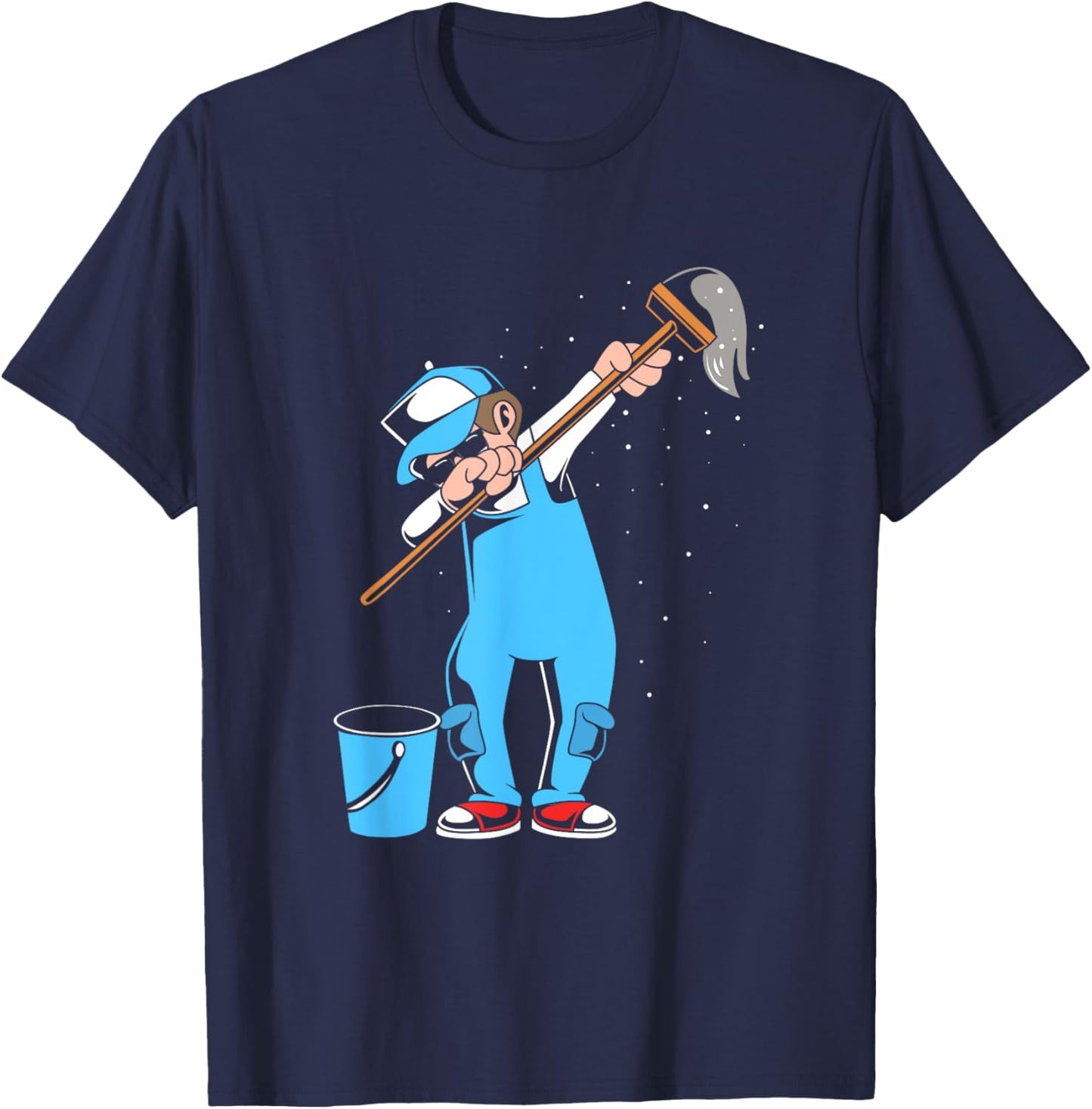 Funny School Custodian Janitor Dabbing T-Shirt - T-Shirt | Navy