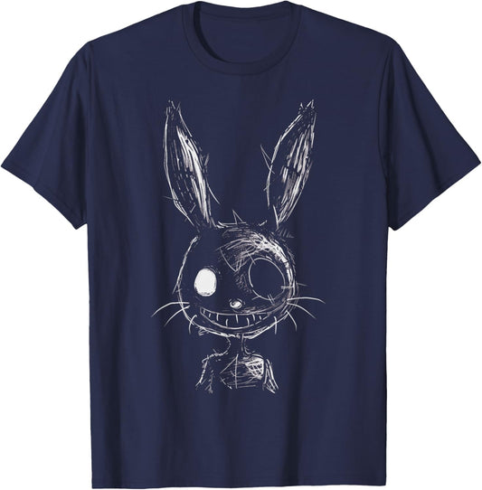 Creepy Evil Bunny Rabbit Goth Alt Grunge Horror Aesthetic , Small T-Shirt - T-Shirt | Navy