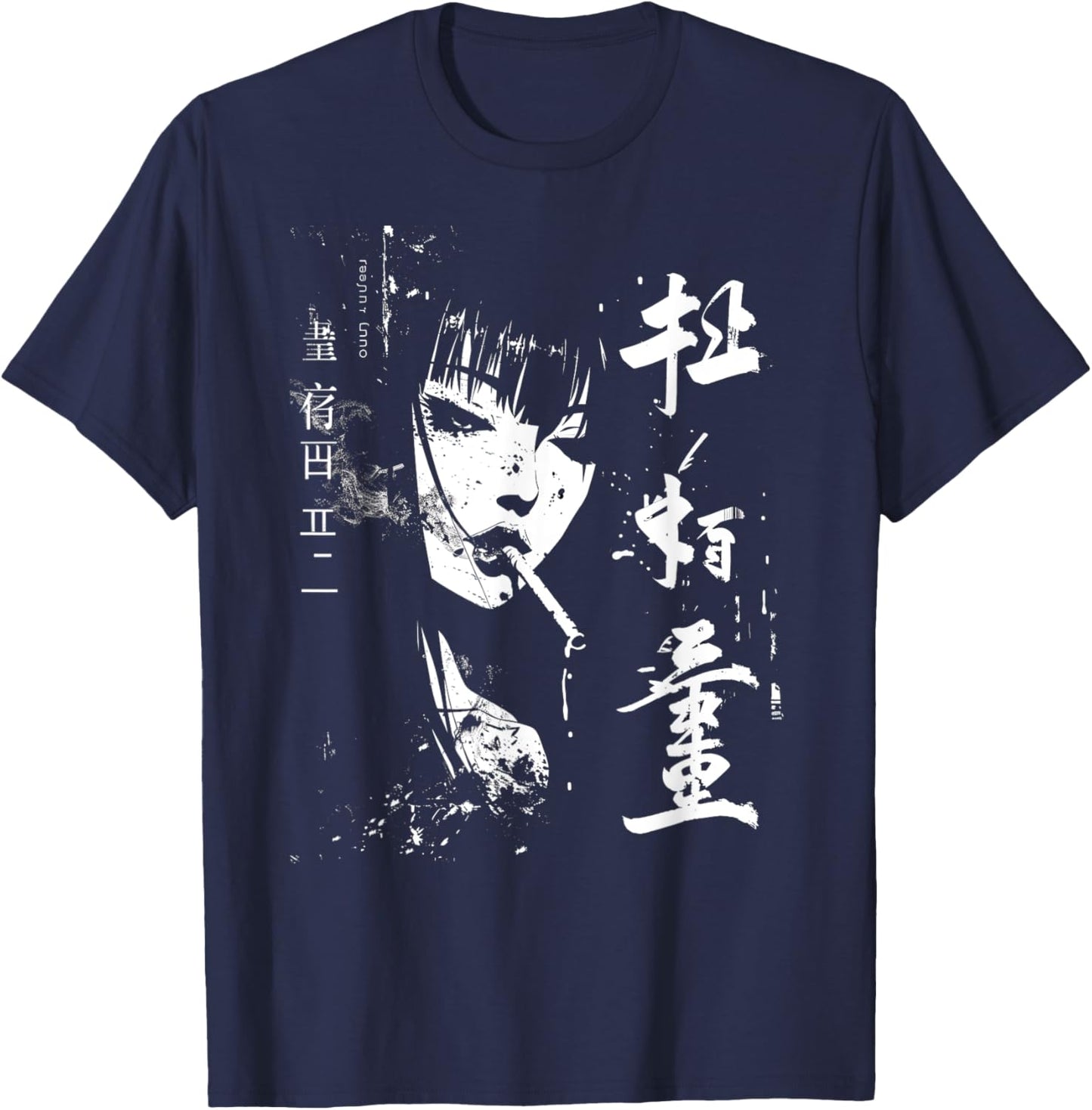 The Otaku Fan Co. Waifu Anime Horror Girl Aesthetic , Small, Black T-Shirt - T-Shirt | Navy