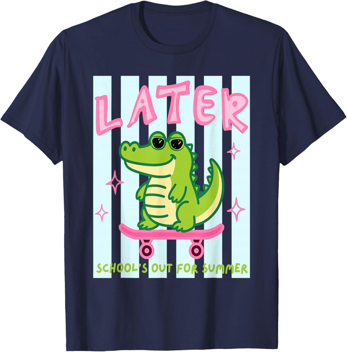 Later School's Out for Summer Gator Last Day of School T-Shirt - T-Shirt | Navy