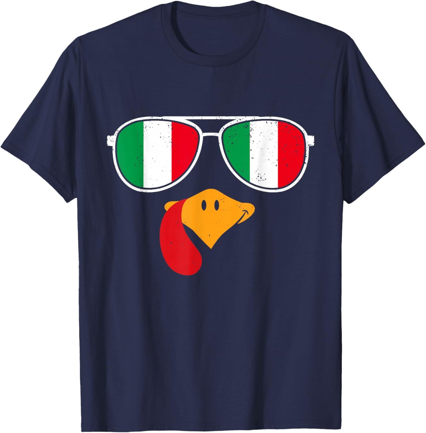 Italian Turkey Funny Thanksgiving Italian Flag Italian Kids T-Shirt - T-Shirt | Navy