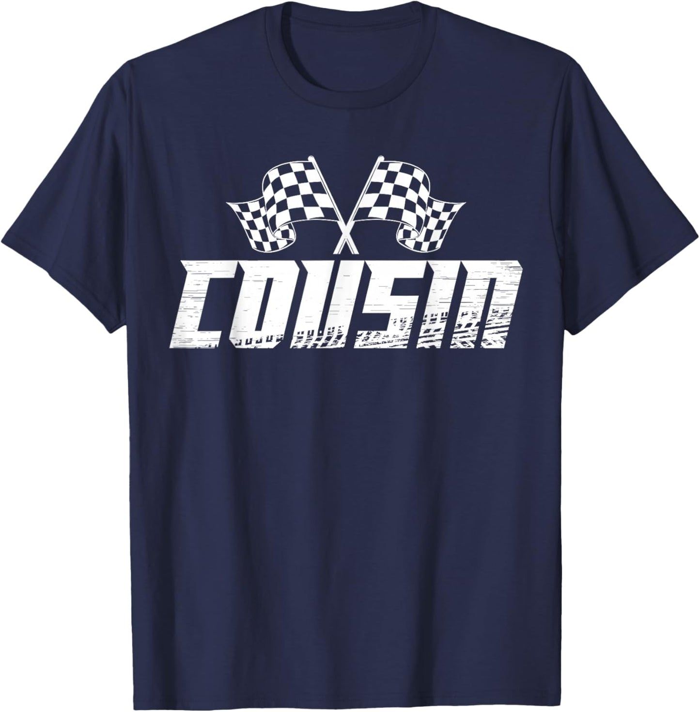 Cousin Pit Crew Family Racing Birthday Race Car T-Shirt - T-Shirt | Navy