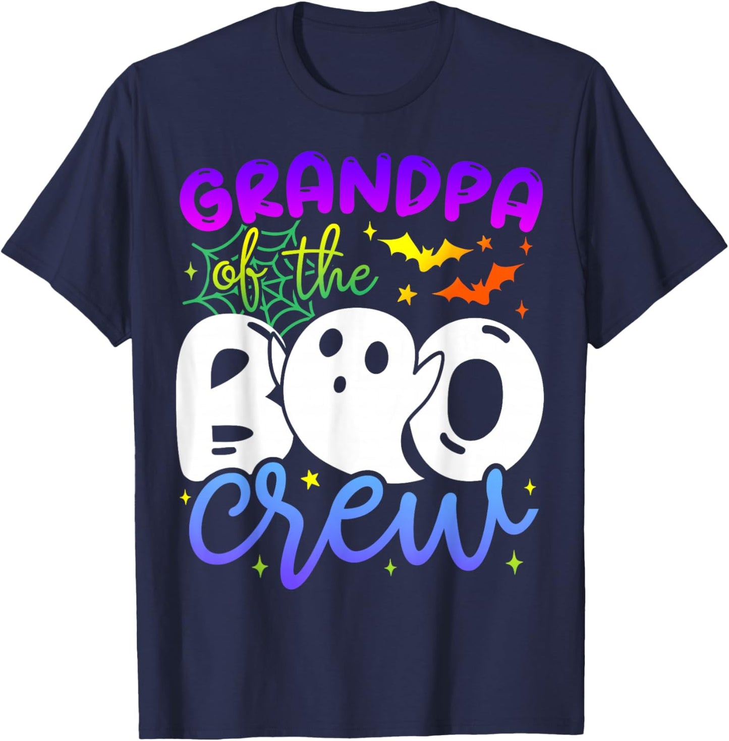 Grandpa of The Boo Crew Costume Halloween Family Matching T-Shirt - T-Shirt | Navy