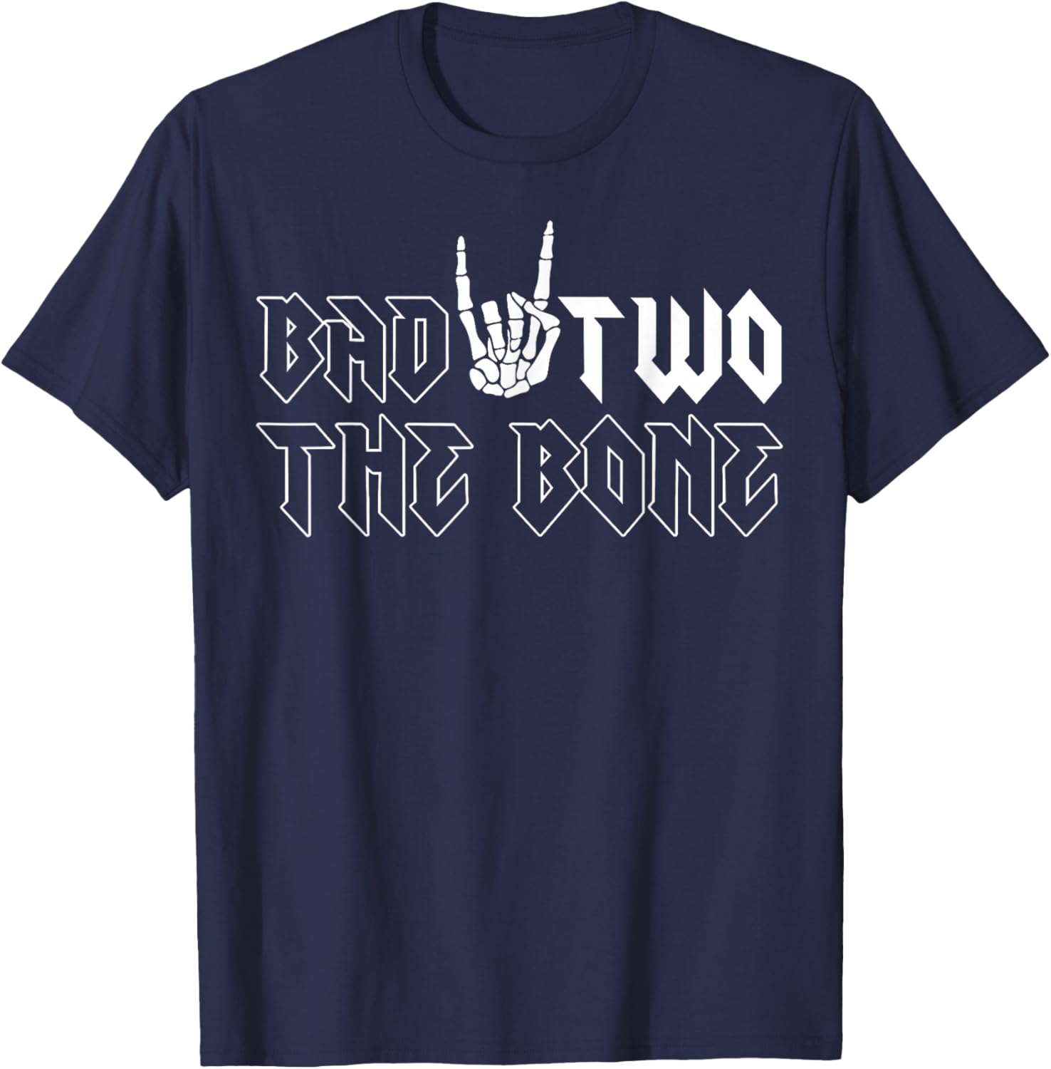 2nd Birthday Boy Shirt Bad Two The Bone 2 Years Old Party T-Shirt - T-Shirt | Navy