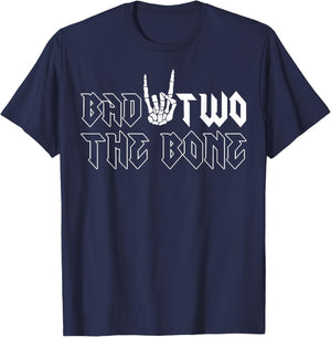2nd Birthday Boy Shirt Bad Two The Bone 2 Years Old Party T-Shirt - T-Shirt | Navy
