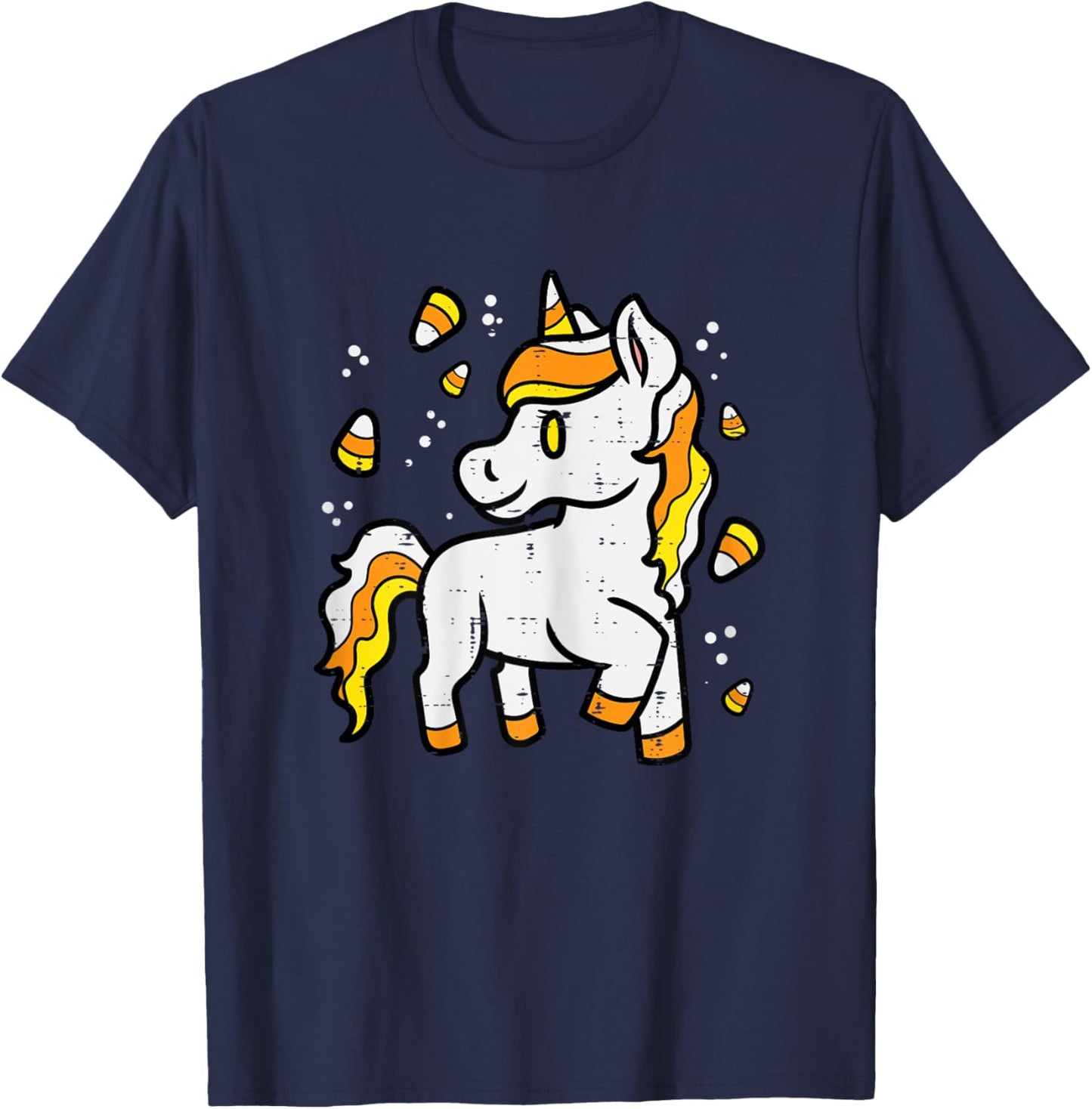 Halloween Unicorn Candy Corn Costume Girls Kid Toddler Women T-Shirt - T-Shirt | Navy