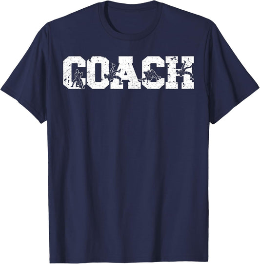 Vintage Wrestler Wrestling Coach Martial Arts MMA T-Shirt - T-Shirt | Navy