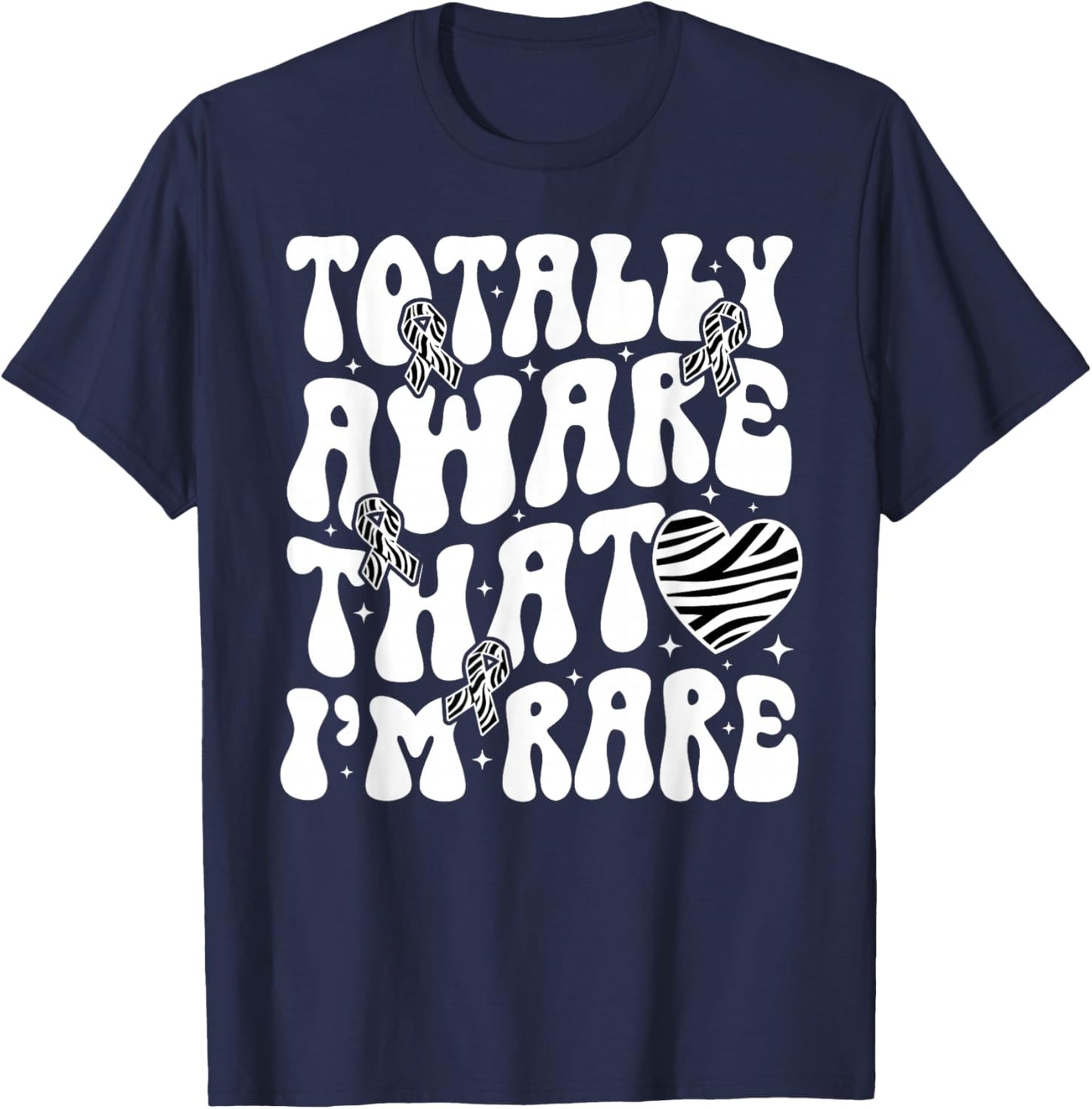Aware That I'm Rare Disease Warrior Rare Disease Awareness T-Shirt - T-Shirt | Navy