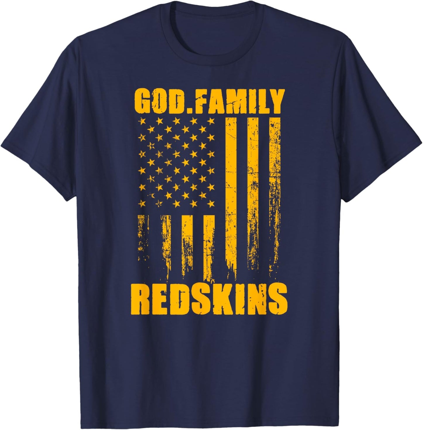 Indian Creek Redskins God. Family. Vintage USA Flag T-Shirt - T-Shirt | Navy